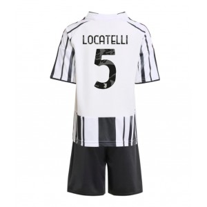 Fotbalové Dres Juventus Manuel Locatelli #5 Dětské Domácí Oblečení 2025-26 Krátký Rukáv (+ trenýrky)